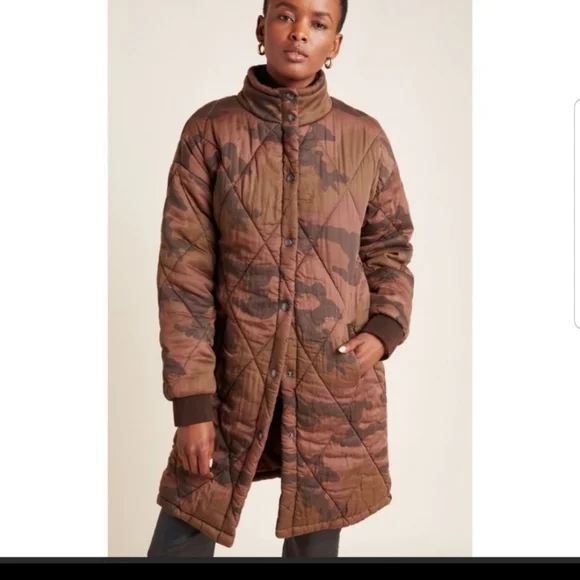 Anthropologie Marrakech Quilted Camo Jacket - Picture 3 of 10